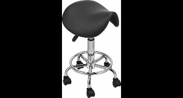 Lowander zadelkruk ergonomisch - Tabouret – Mobiele kruk op wielen – In hoogte verstelbaar van 47-62 cm - Zwart