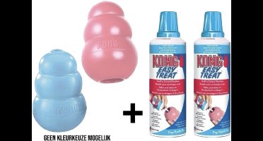 Combideal Kong - Puppy Kong + 2x Easy Treat Puppy Hondensnack Vulling