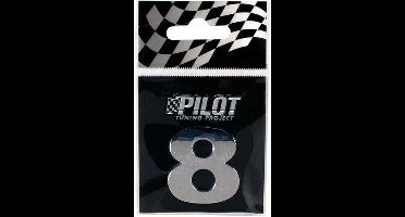 3D nummer chroom - *8*