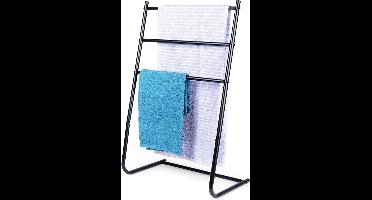 Handdoekstandaard Metaal Zwart - Handdoekrek - Staand - Handdoekhouder