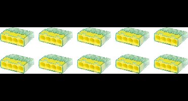 Lasklem - Primtex - 4 Polig - 0.2-2.5 mm2 - Geel - 10 Stuks