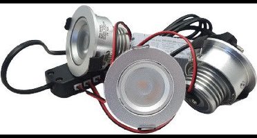 LED Set van 3 Inbouwspots - 4W - RVS - 2700K - Dim - Ø62-ZM52 - Gratis Trafo