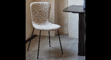 Eetkamerstoel Zonder Armleuning - Zandkleur - 47x47x85cm - Delta - Giga Living