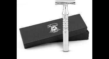 Haryali London Double Edge Safety Razor voor mannen en vrouwen - Roestvrijstalen Double Edge Razor - Ontwerp met bandjes - Herbruikbaar scheermes - Past op alle DE-mesjes
