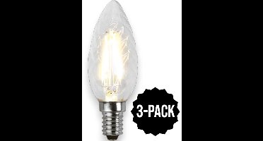 3-Pack | Kaarslamp - E14 - 2W - Extra Warm Wit - 2700K - Filament - Helder