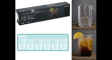 Set van 6 Waterglazen - 400 ml - Kunststof - Transparant - Vaatwasbestendig - Voor Water, Fris en Cocktails