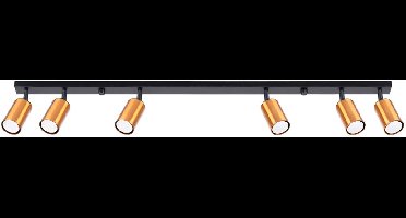 Sollux Lighting Plafondlamp Winx - 18.5x118x6cm - GU10 - zwart/koper - staal