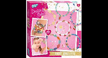 Totum Design & Shine 6 kralen armbandjes maken met fruit- hart en bloembedels - sweet bracelets sieraden pakket cadeau tip creatief speelgoed vanaf 6 jaar