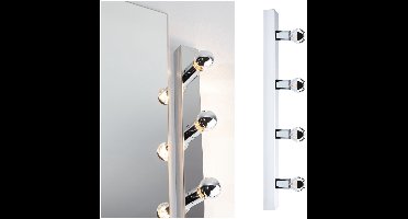 Set LED-spiegellamp Regula II Inclusief fluorescentielampen 4-vlammig IP44 E14 2700K 4x440lm 230V 4x4,8W dimbaar Chroom, Kopspiegel zilver