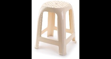 Plasticforte Zit krukjes - creme wit - kunststof - 37 x 37 x 46 cm - extra zitplaatsen