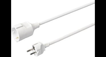 Sygonix SY-4872638 Stroom Verlengkabel 16 A Wit 5.00 m H05VV-F 3G 1,5 mm²