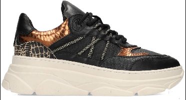 PS Poelman JANA Dames Sneakers - Zwart Met Combinatie