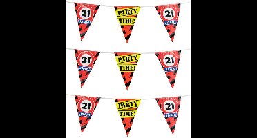 21 jaar verjaardag vlaggenlijn waarschuwingsborden - 3x - 10 meter - kunststof