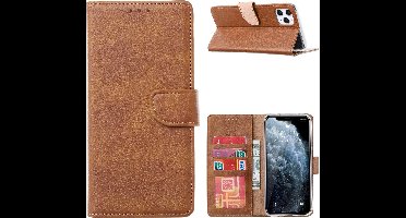 Hoesje Geschikt voor iPhone 13 Pro hoesje bookcase Bruin