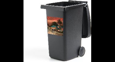 Container sticker Pinguïn op de rotsen van Boulders Beach bij zonsondergang - 40x40 cm - Kliko sticker