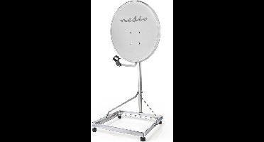 Nedis Balkonstandaard voor Satellietschotel - Mast Lengte: 1.00 m - Maximale schotelgrootte: 90.0 cm - Afmeting bodemplaat: 1 x 50 x 50 cm - Staal - Zilver