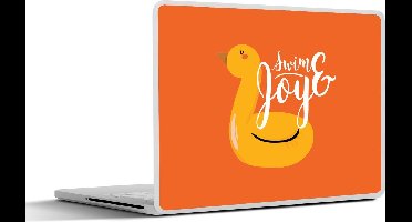 Laptop sticker - 11.6 inch - Zomer - Oranje - Zwemband - 30x21cm - Laptopstickers - Laptop skin - Cover