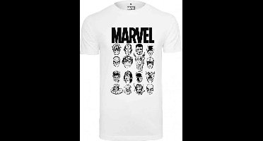 Merchcode Marvel - Marvel Crew Heren T-shirt - XS - Wit