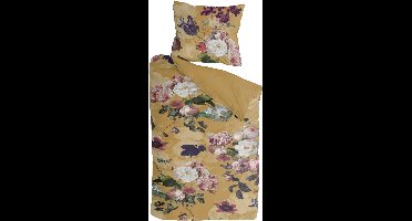 Byrklund Dekbedovertrek Flowers United - 140x220 - 100% Katoen - Okergeel
