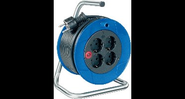 Brennenstuhl Garant Kompakt kabelhaspe (15m kabel in zwart, gemaakt van speciale kunststof, voor binnengebruik, Made in Germany)