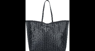 LACOSTE Shopper Schoudertas Zel Shopping Bag Monogram Noir Gris Zwart