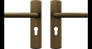 AXA Deurbeslag set Binnendeur - Curve Klik Milan - Deurkruk Brons - met cilindergat - PC55 - Deurklink met schild