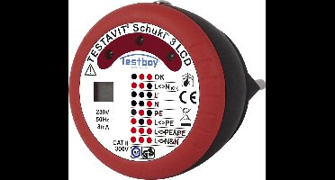 Testboy Testavit Schuki 3 LCD Stopcontacttester CAT II 300 V LED, LCD