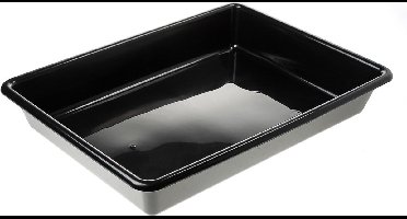 Lekbak kunststof zwart 54.2x39.5x8.8cm 13ltr