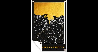 Tuindecoratie Kaart – Stadskaart – Cherbourg-en-Cotentin - Plattegrond – Frankrijk - 40x60 cm - Tuinposter - Tuindoek