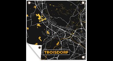 Tuinposters Goud – Duitsland – Plattegrond – Gold – Stadskaart – Kaart – Troisdorf - 50x50 cm - Tuindoek