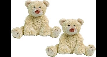 2x stuks happy Horse beige pluche knuffelbeer Boogy 35 cm - Beren dieren speelgoed knuffels