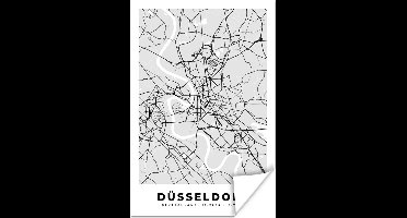 Poster Duitsland - Stadskaart - Plattegrond - Düsseldorf - Kaart - 20x30 cm
