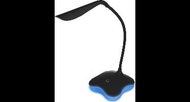 LED Bureaulamp - Estoya Mimo - 3W - Helder/Koud Wit 5500K - Touch Schakelaar - Dimbaar - Flexibele Arm - USB Opladen - Mat Zwart - Kunststof