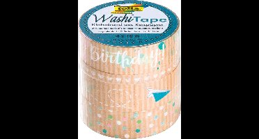 Folia washi tape kraft party I, pak met 4 stuks