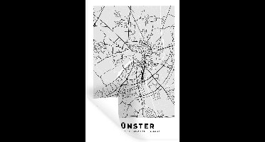 Muurstickers - Sticker Folie - Plattegrond - Duitsland - Münster - Kaart - Stadskaart - 20x30 cm - Plakfolie - Muurstickers Kinderkamer - Zelfklevend Behang - Zelfklevend behangpapier - Stickerfolie