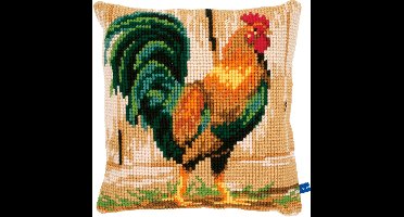 Vervaco - Kruissteekkussen kit - Fiere haan - PN-0148108 - Borduren - Borduurpakket - Borduurpakket volwassenen - Borduurpakket kind
