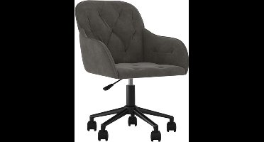 vidaXL - Kantoorstoel - draaibaar - fluweel - donkergrijs