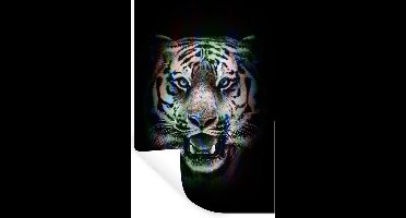 Muurstickers - Sticker Folie - Tijger - Effect - Zwart - Wit - 20x30 cm - Plakfolie - Muurstickers Kinderkamer - Zelfklevend Behang - Zelfklevend behangpapier - Stickerfolie