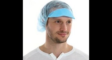 CMT pp non woven baret met klep 50cm blauw 1000 stuks