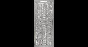 Stickers, randen, vel 10x23 cm, zilver, 1 vel