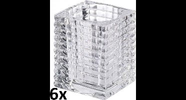 6x Bolsius Waxinlichthouder / ClearCups houder - Ribbed 76/58 mm