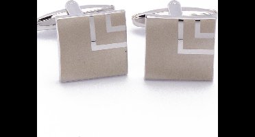 Manchetknopen - Vierkant Gematteerd met Klein Accent