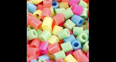 Strijkkralen, afm 5x5 mm, gatgrootte 2,5 mm , pastelkleuren, 30000 div