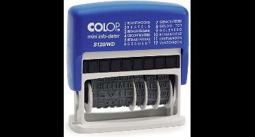 Colop Printer S 120/WD Blauw | Woord - datumstempel | Stempel met datum en standaard woorden | Boekhoud stempel