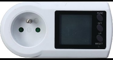 Profile Energiemeter Stopcontact - Verbruiksmeter - LCD Display - Wit - penaarde