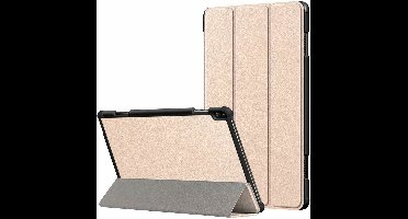 Hoes Geschikt voor Lenovo Tab P11 hoes - Hoes Geschikt voor Lenovo Tab P11 bookcase Goud - Trifold tablethoes smart cover - hoes Hoes Geschikt voor Lenovo Tab P11 - Ntech
