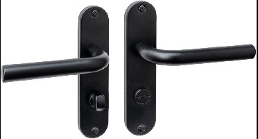 Intersteel Deurkruk Luzern basic op schild ovaal 185x41mm wc 63/8 zwart