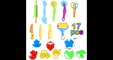 17 -delig Klei Accessoire Set - Kindergereedschap voor Plasticine - Boetseergereedschap - Educatief Speelgoed Cadeau voor Jongens en Meisjes - DIY Boetseerklei - Vlinderauto-thema