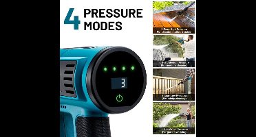 Hogedrukreiniger - Terrasreiniger - Hogedrukreiniger Accu - Elektrische Hogedrukreiniger - 250Bar - Draadloos Spuitpistool - met 2 x Accu - Draagtas - voor Auto - Tuin - Terras - 18V - Blauw