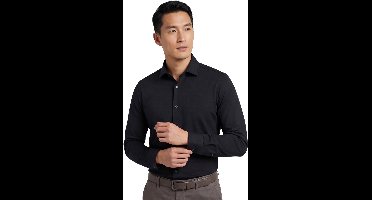 Olymp overhemd effen zwart polyamide